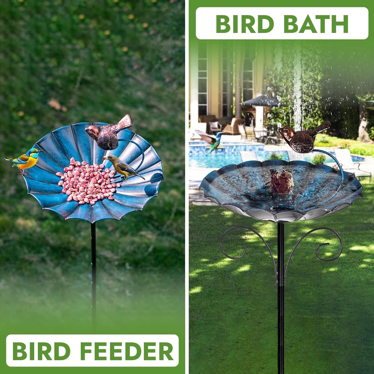 2-in-1 Vogeltränke & Futterstation, frostsicher