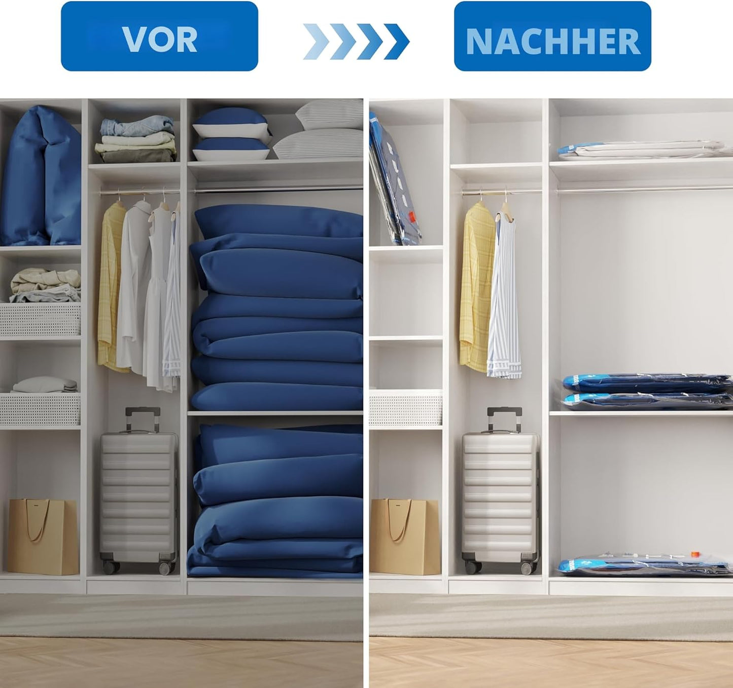 8-teiliges Vakuumbeutel-Set mit elektrischer Pumpe, 8 Combo-PUMP