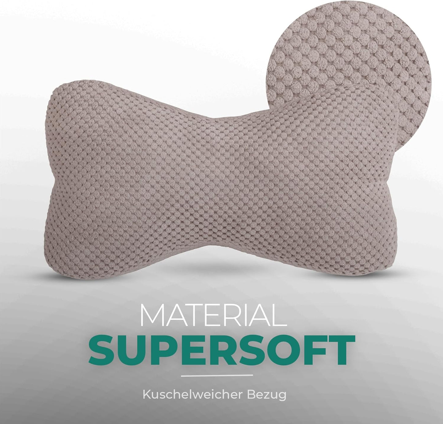 Ergonomischer Leseknochen für Nacken- und Lendenstütze, Taupe