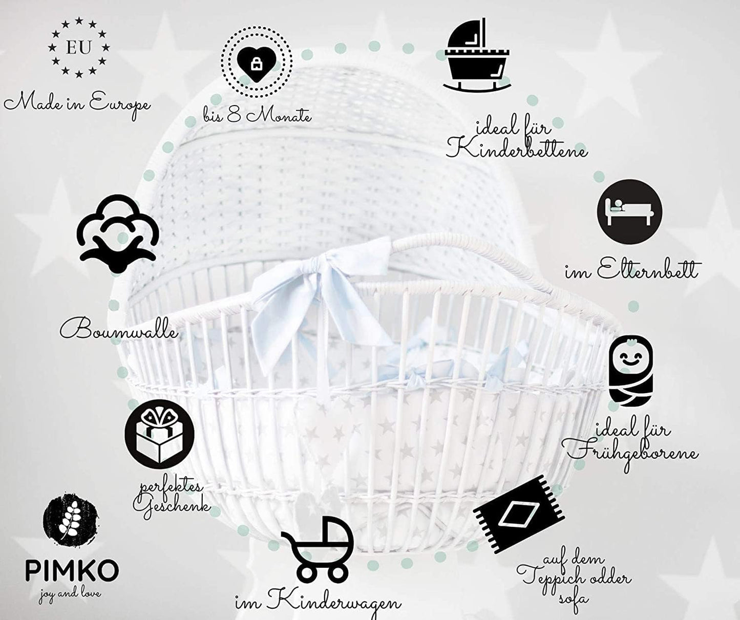 Babynest 2-seitig für Säuglinge und Neugeborene, Beige Minky