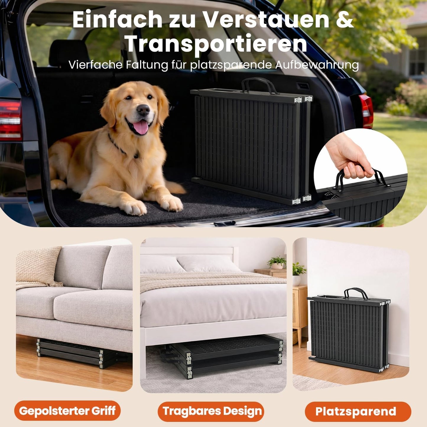 Klappbare Hundeautorampe