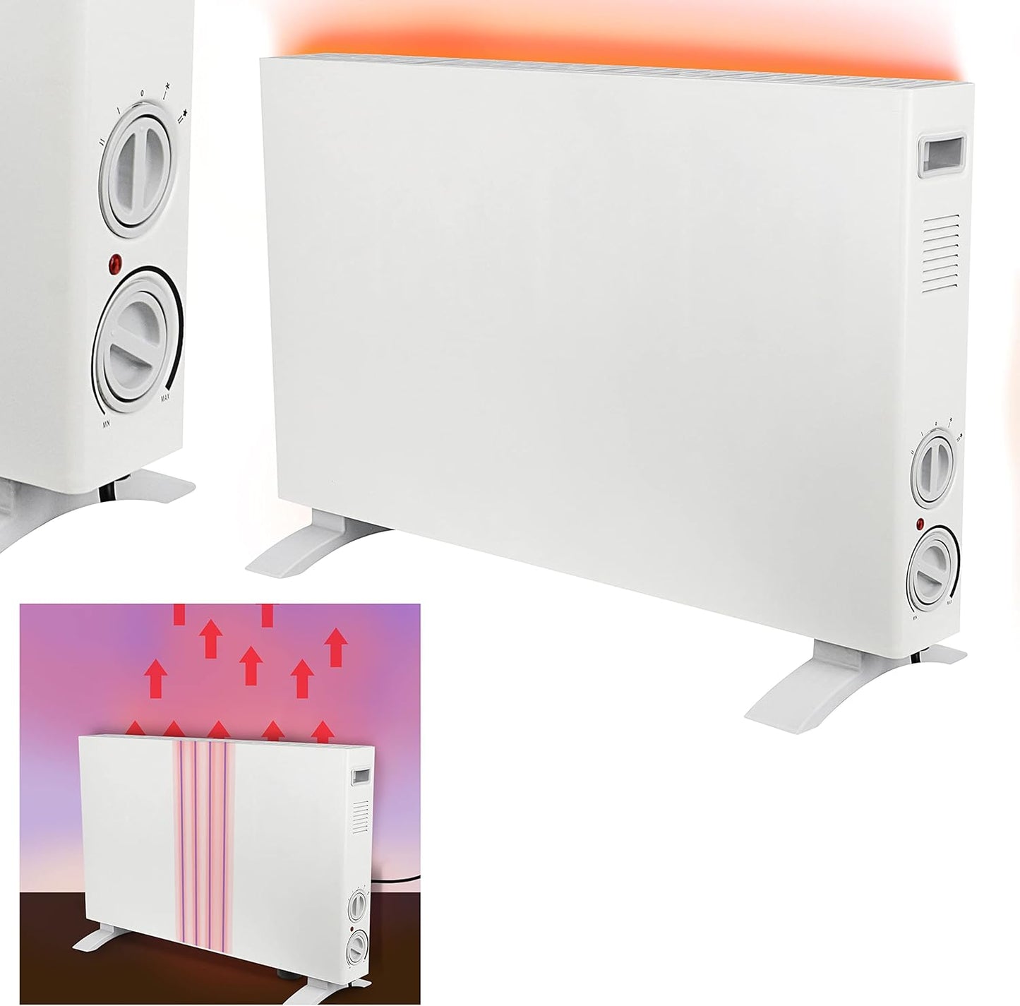 ProTherm Konvektorheizung mit Abschaltautomatik, Standheizung 68x45 Cm
