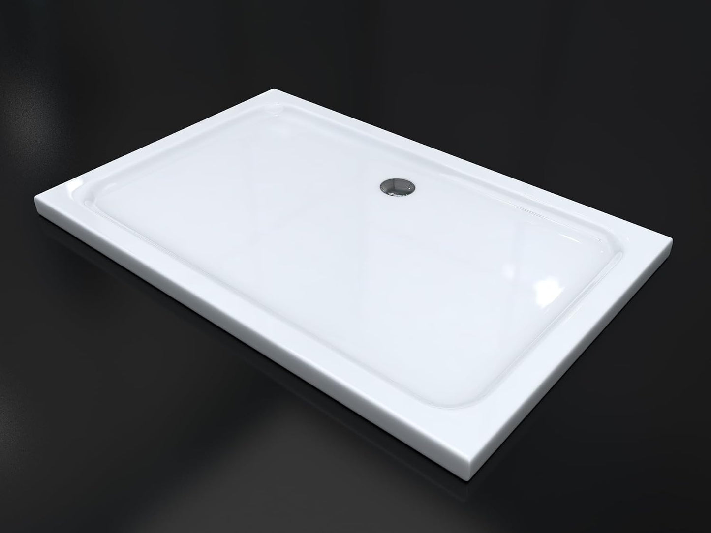 Extra flache Duschwanne 70x90 cm mit Siphon, 70x90 cm