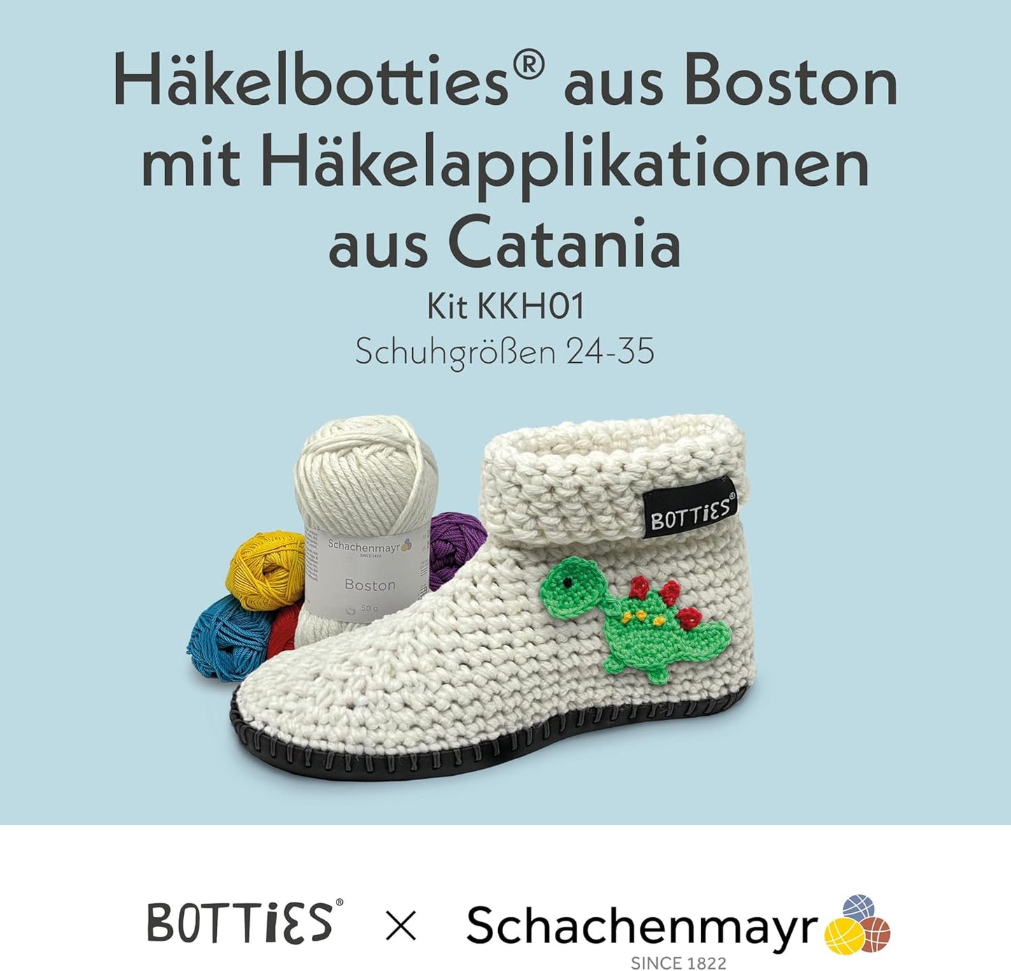 DIY Häkel-Schuhset für Kinder, Grösse 26-27, 26-27 Weiß/Bunt