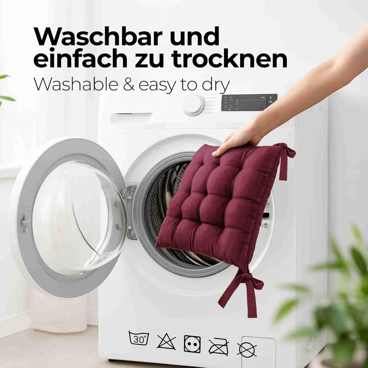Basic Sitzkissen, 2 Stück - 40x40 cm Bordeaux