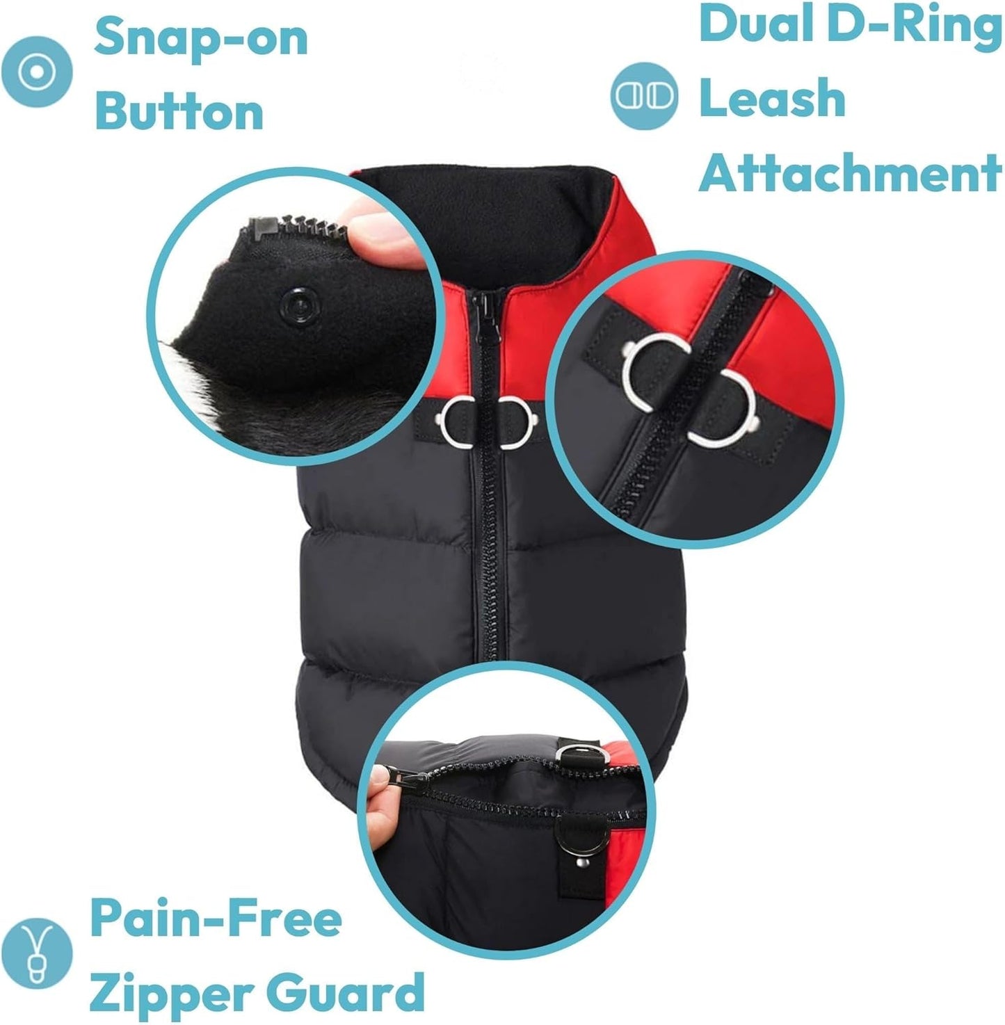 Gepolsterte Hundeweste mit Reissverschluss und Leinen-Ring, Grün X-Small chest (13")
