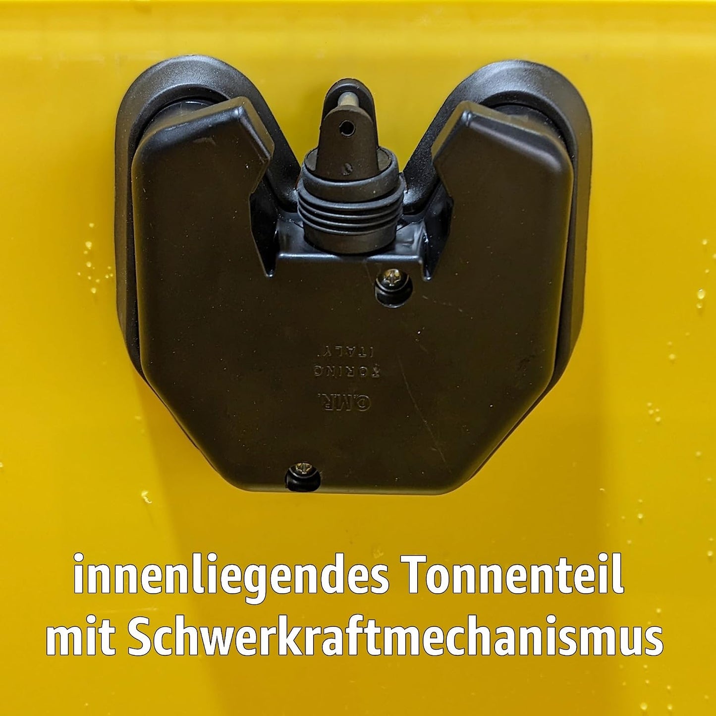 Mülltonne mit Schloss & Vollgummirädern, Grau mit Schloss