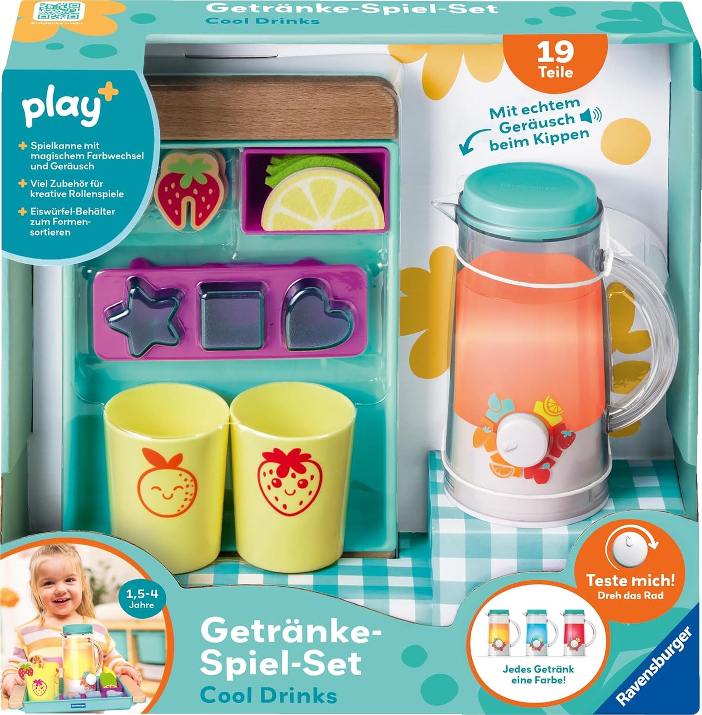 Play+ Getränke-Spiel-Set: Cool Drinks – Pretend Play Set, Spielzeug ab 18 Monate