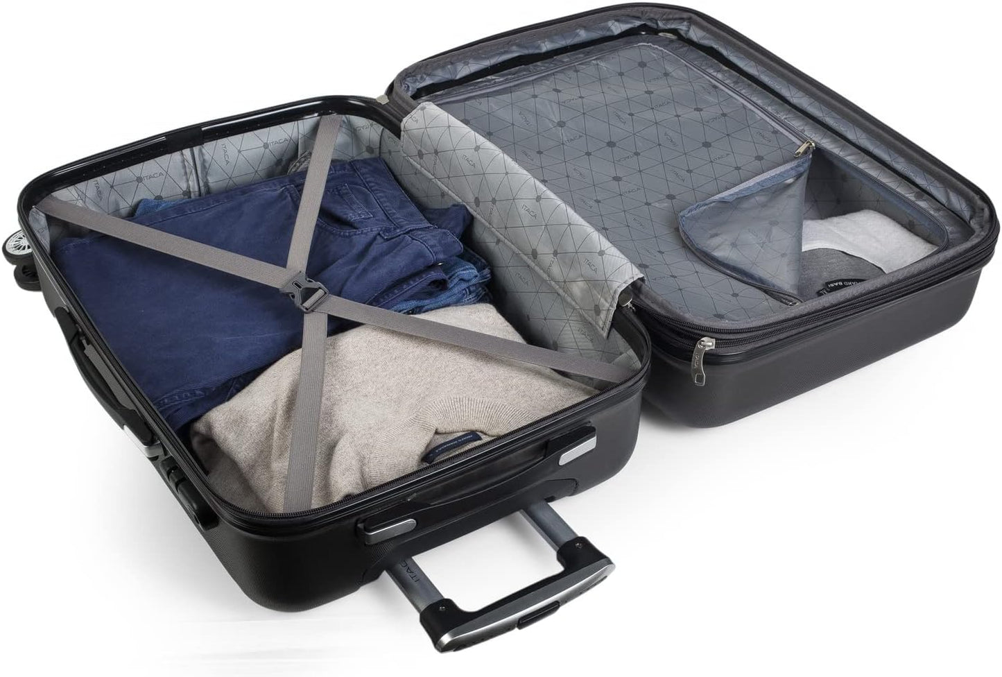 Koffer-Set mit Rollen (Hartschale, 3-teilig), Antrazit 55 cm + 75 cm + 35 cm