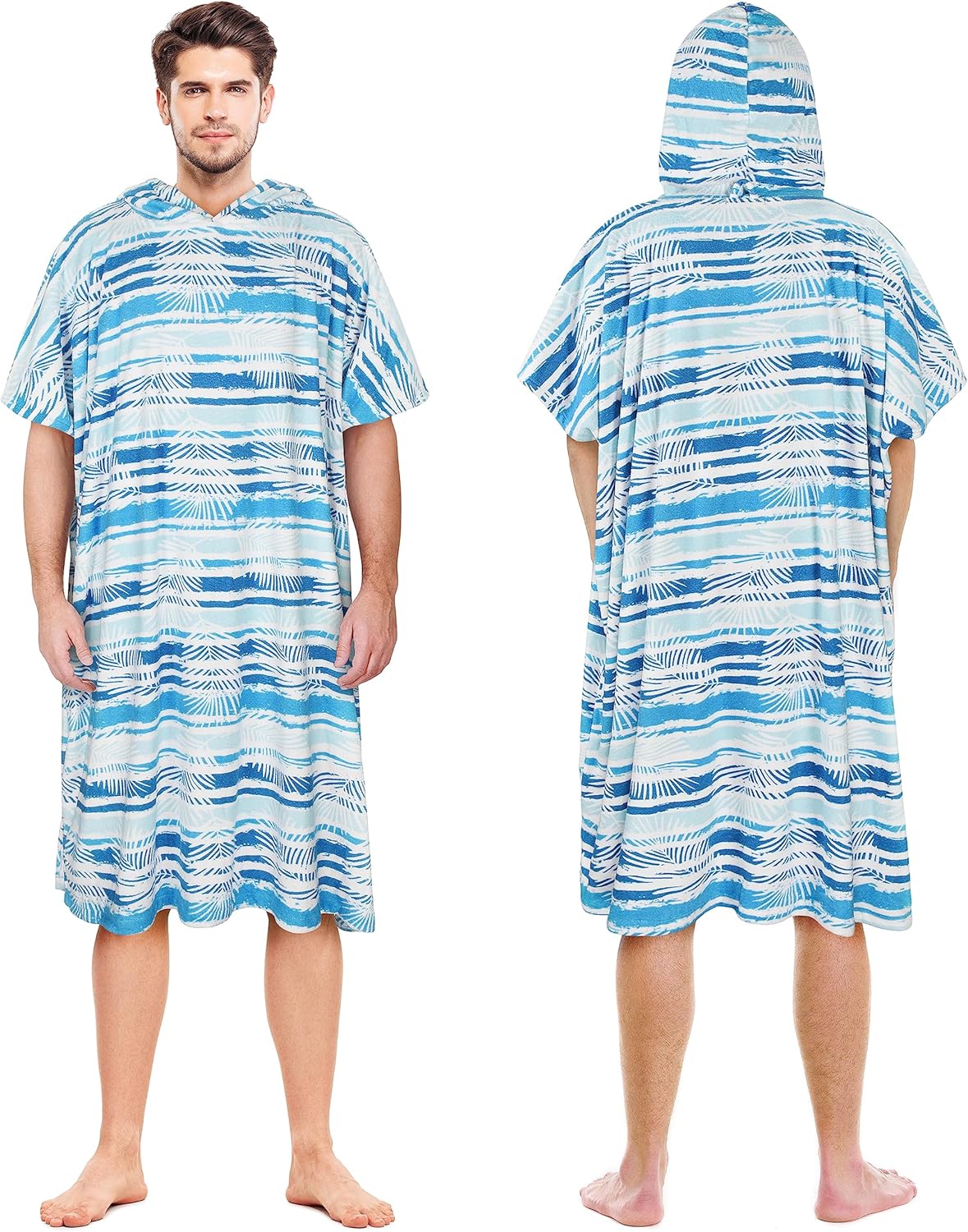 Surf Poncho, Aqua Leaf