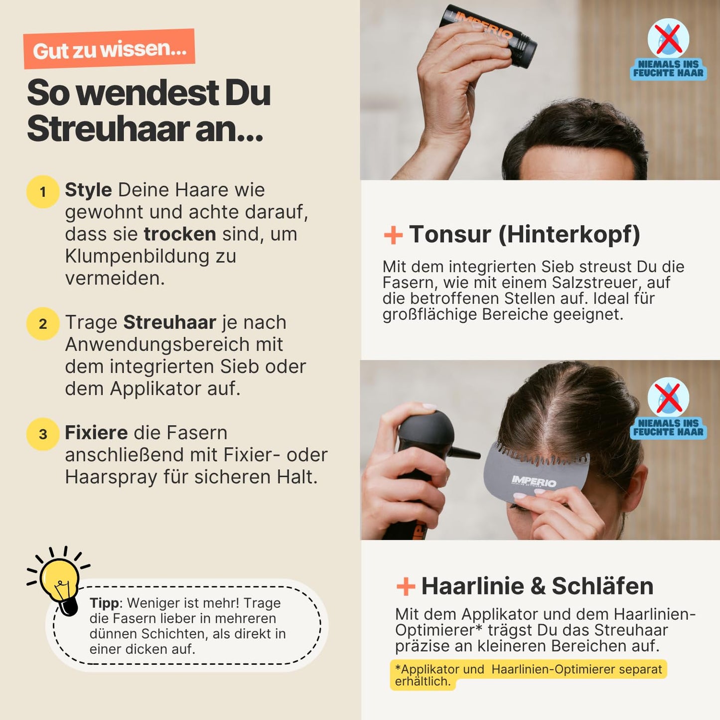 Streuhaar zur Haarverdichtung, dunkelblond