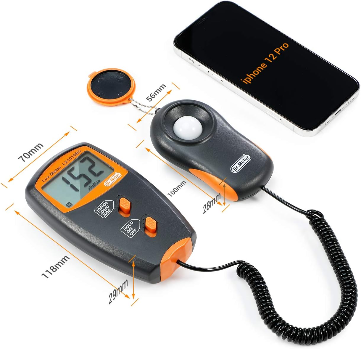 Digitales Luxmeter mit LCD-Anzeige bis 100.000 Lux