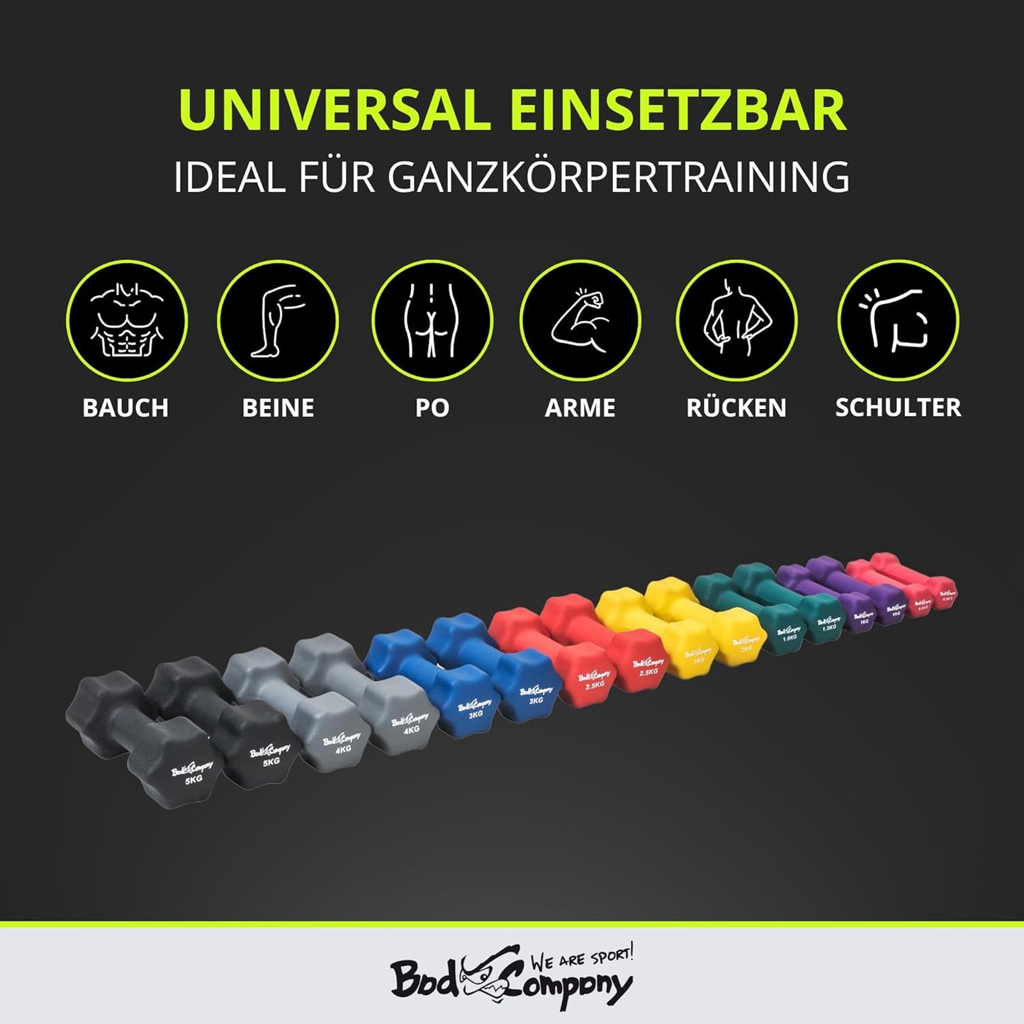Kurzhanteln-Set, 2x 5 kg, h - 5 kg 2er-Set