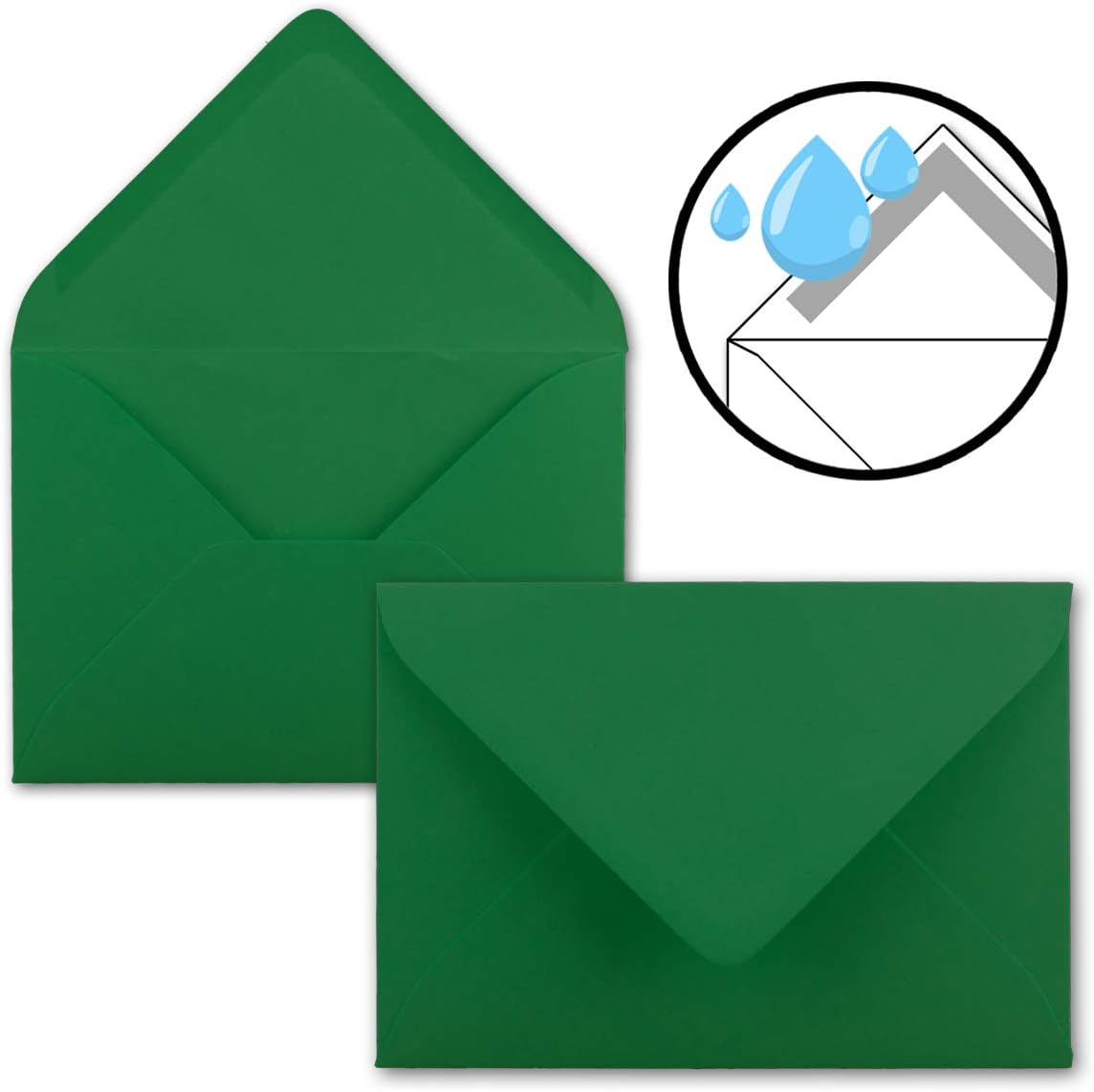 50 Stück C5 Briefumschläge, 50 Umschläge 53-Grün