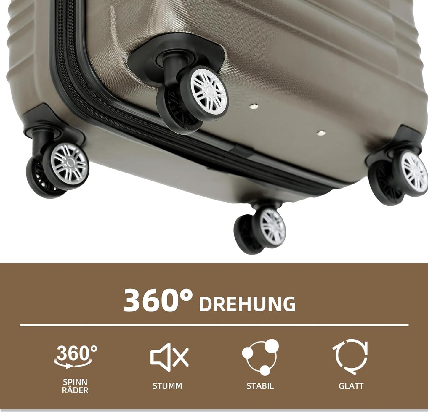 2088 Zwillingsrollen Hartschalenkoffer, erweiterbar, Coffee, L