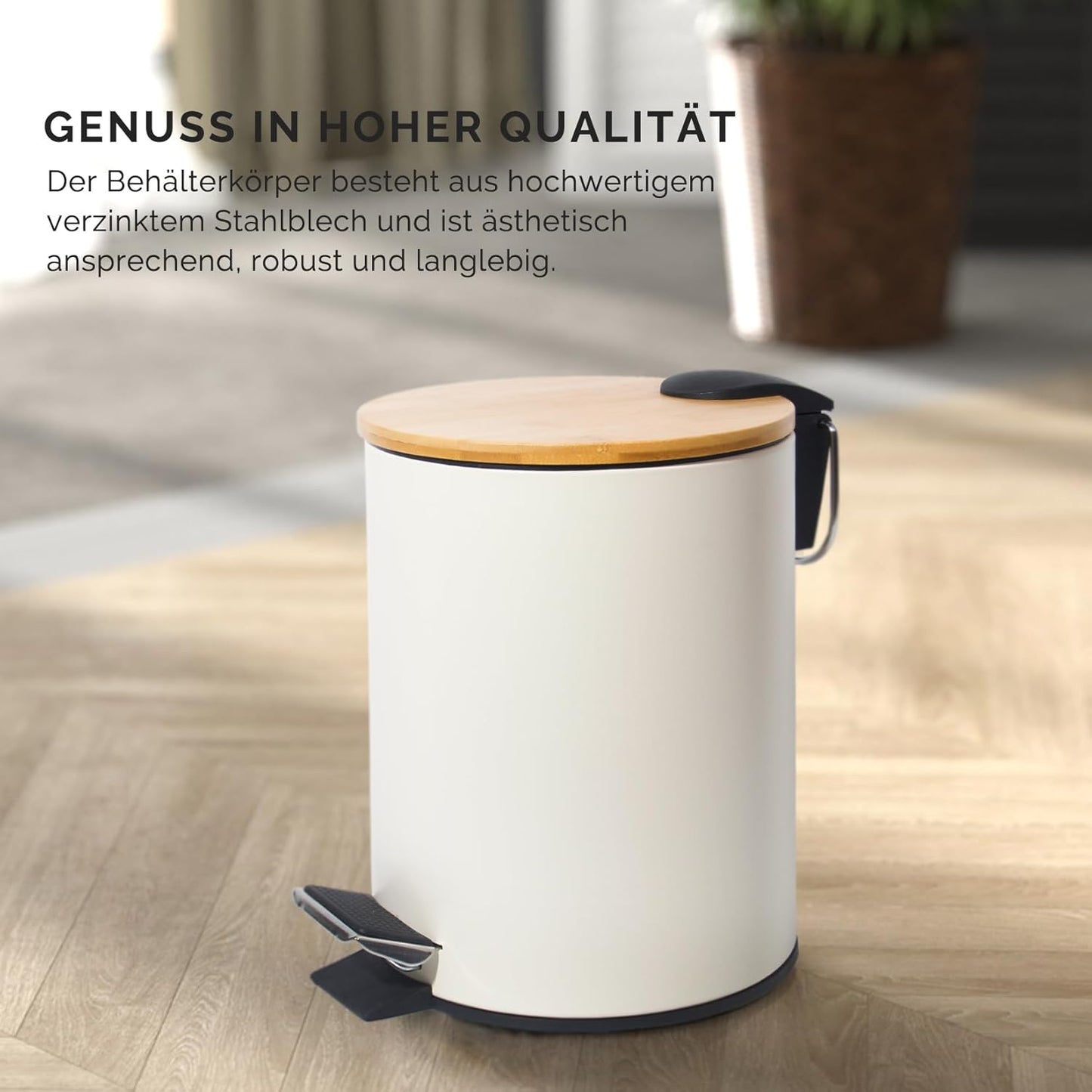 Kosmetikeimer mit Absenkautomatik, Beige 5L