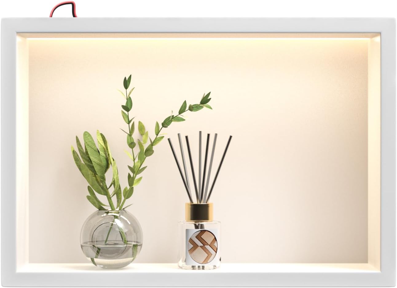Duschnische mit LED-Beleuchtung, Weiss 45 x 30 x 10 cm