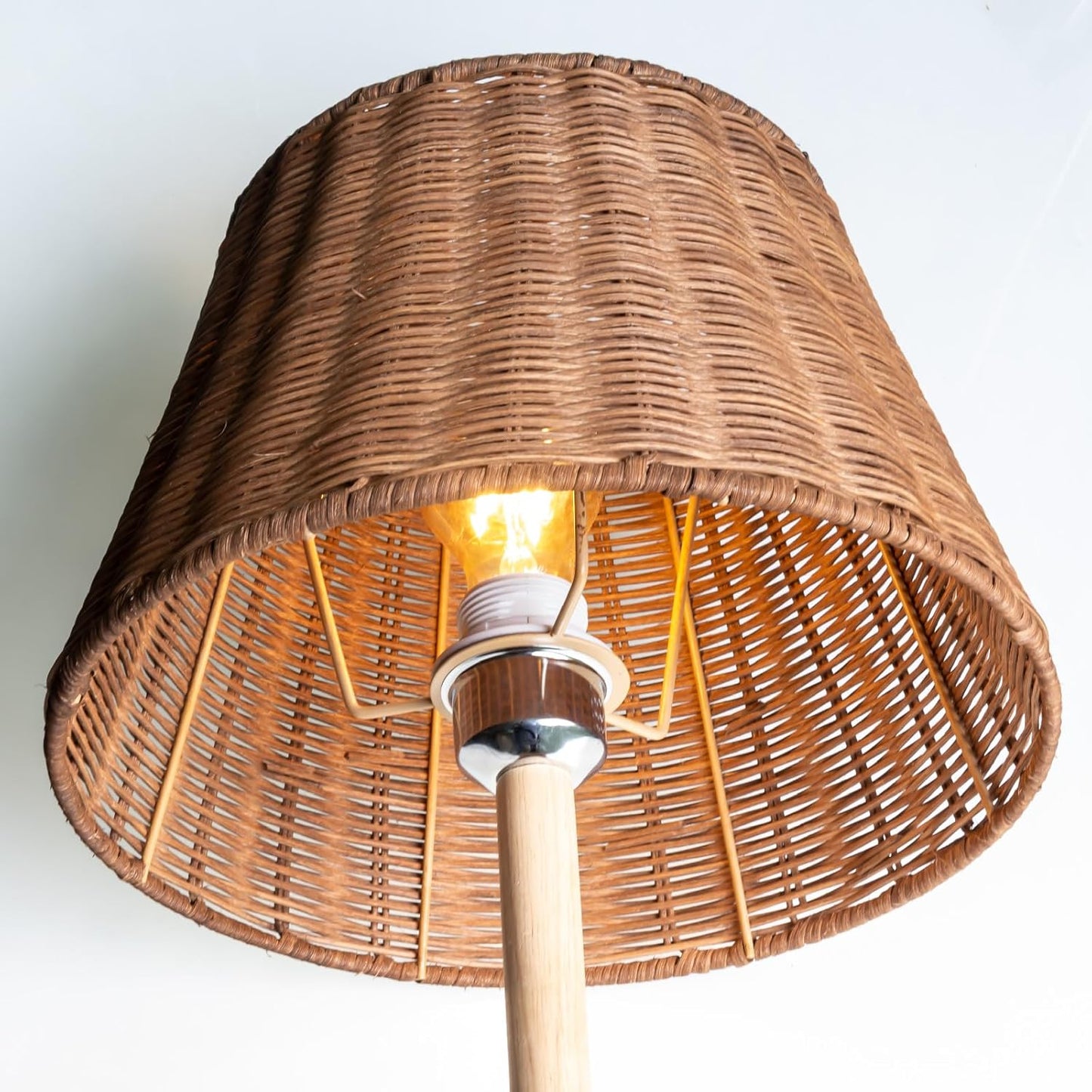 Rattan Lampenschirm, Boho-Stil, Tiefer Kaffee 1
