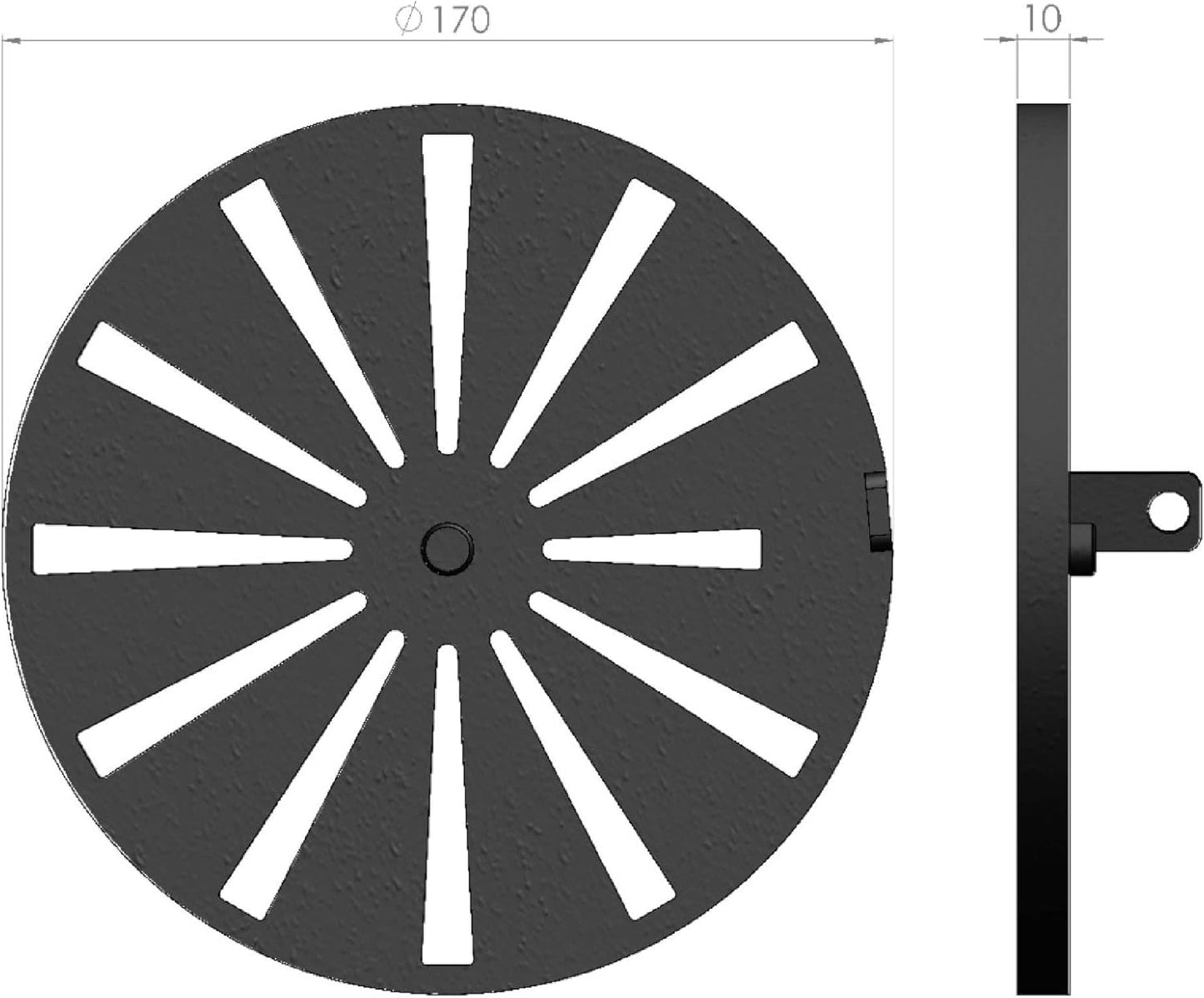 Kaminofen Ascherost für Hase Kaminöfen, Ø 170x10 mm