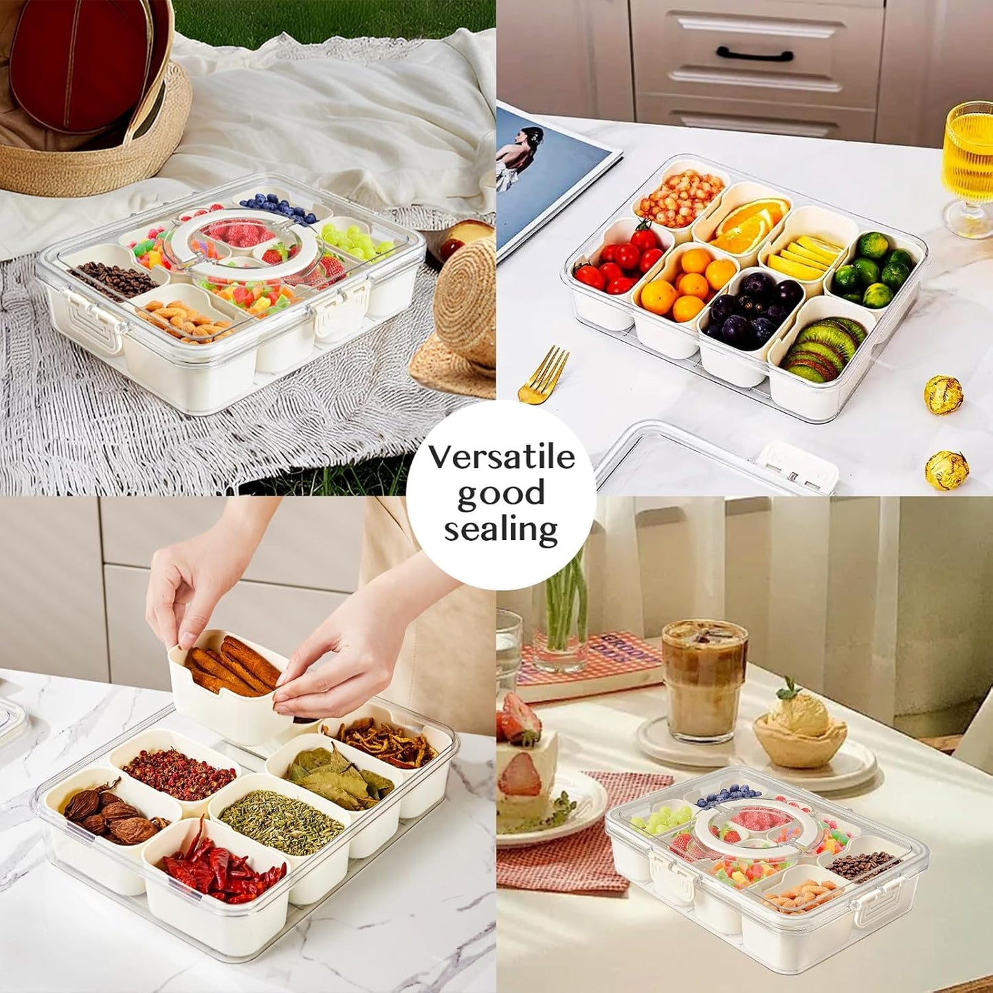 Snackbox Organizer mit 8 Fächern (2 Stück)