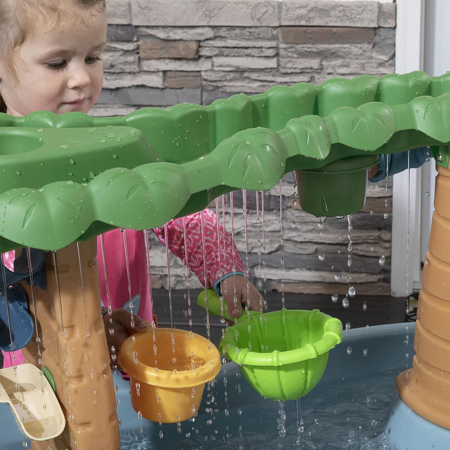 Dino Showers Wasserspieltisch mit Zubehör (13-teilig), Braun