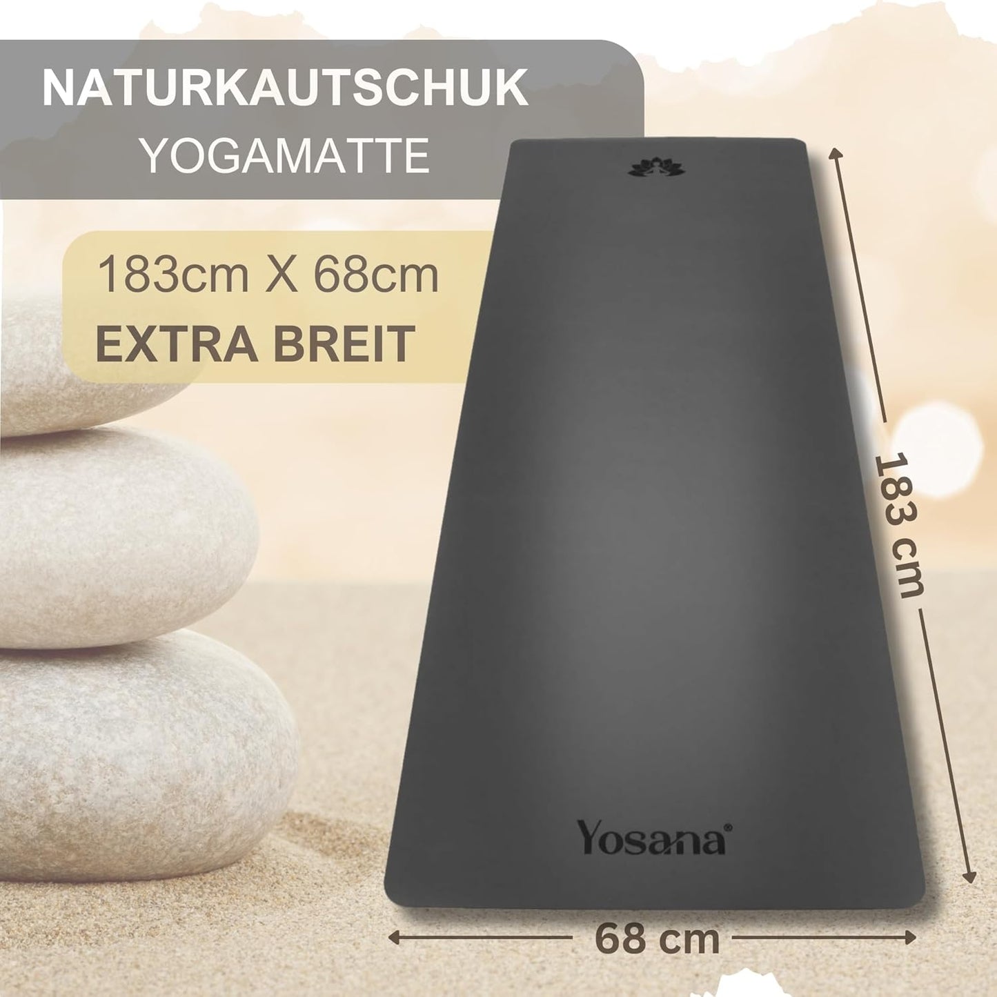 Rutschfeste Yogamatte, Grau