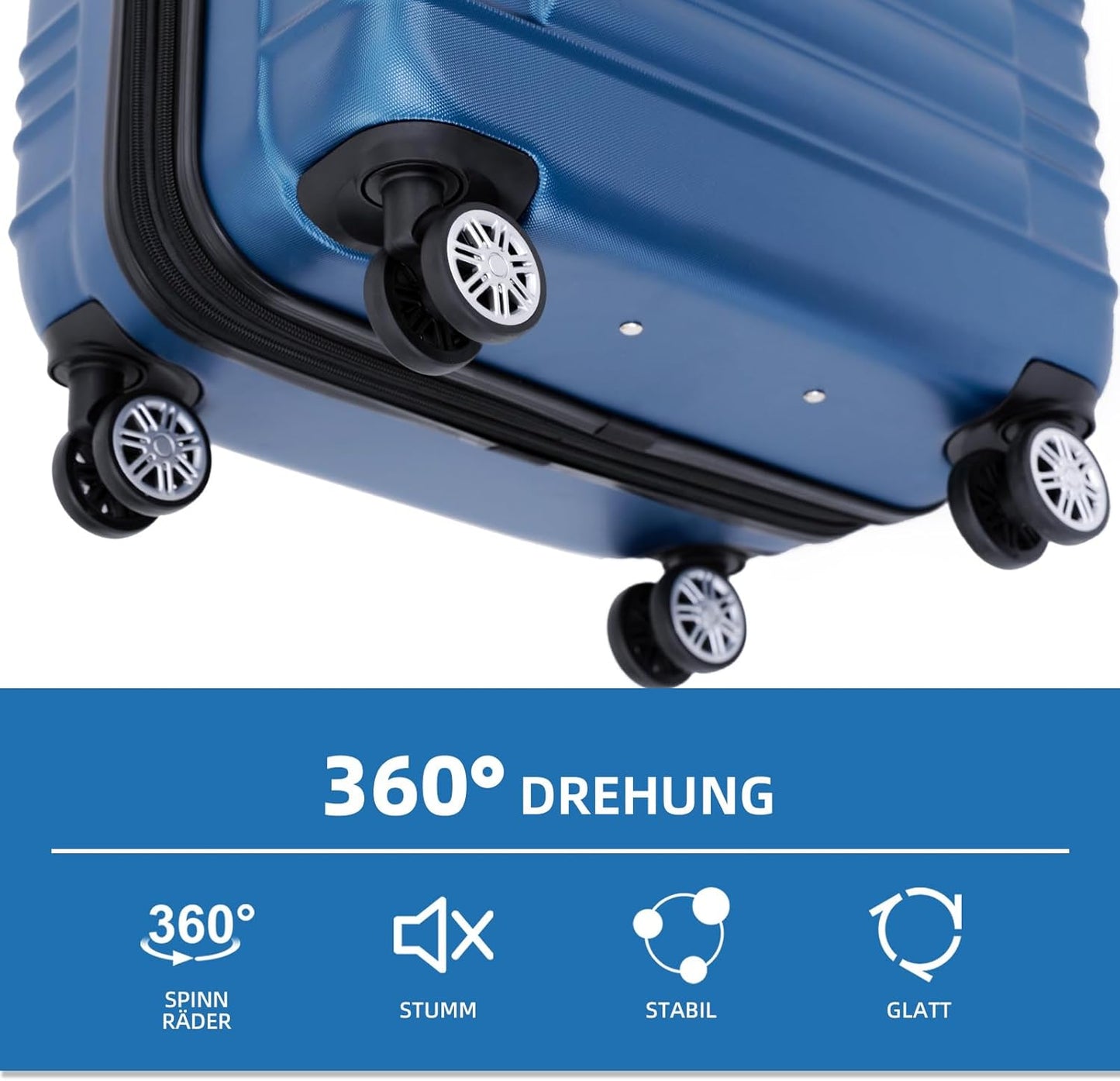 2088 Zwillingsrollen Hartschalenkoffer, erweiterbar, Blau, L