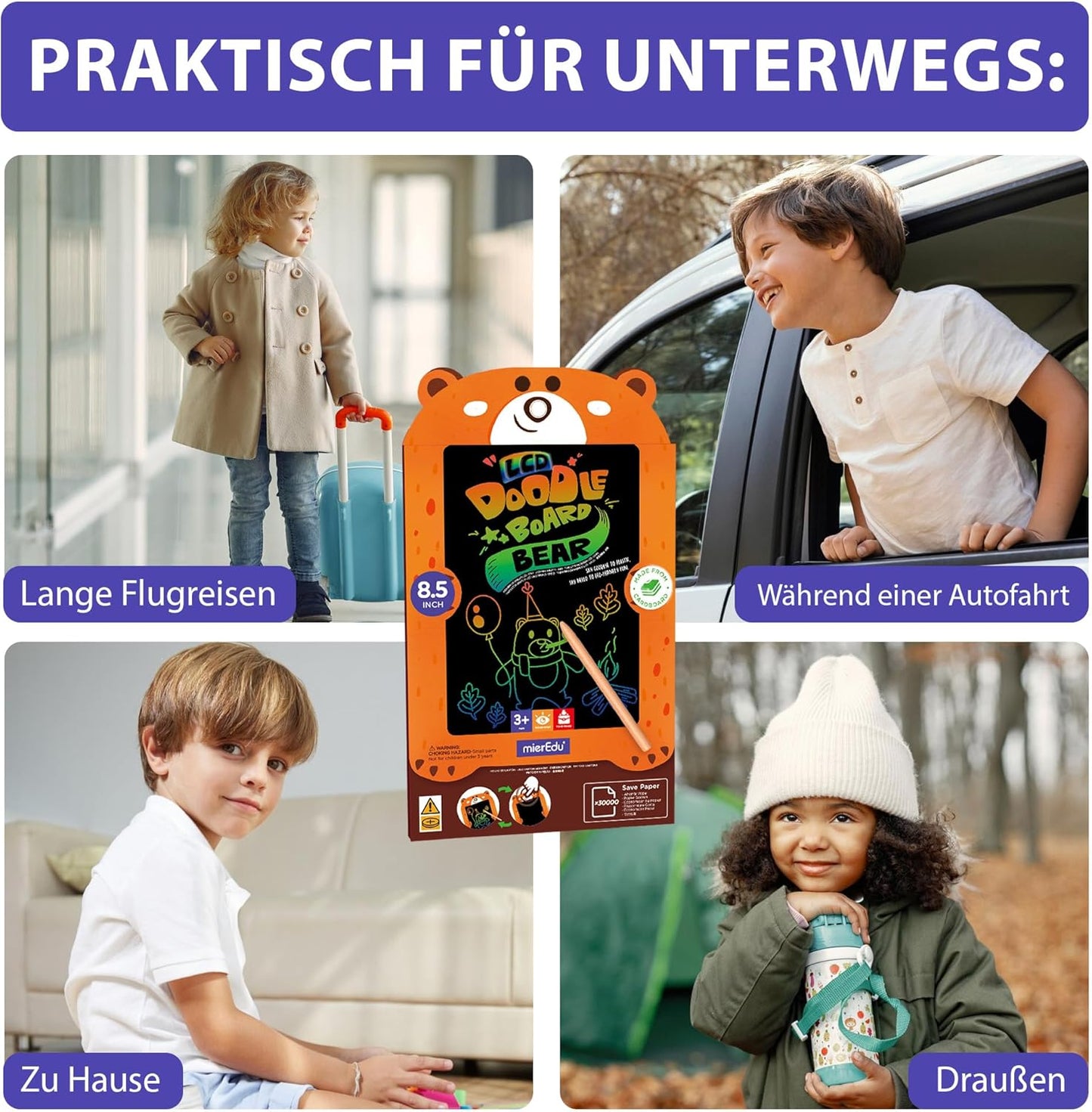 Schreibtafel für Kinder, Bär