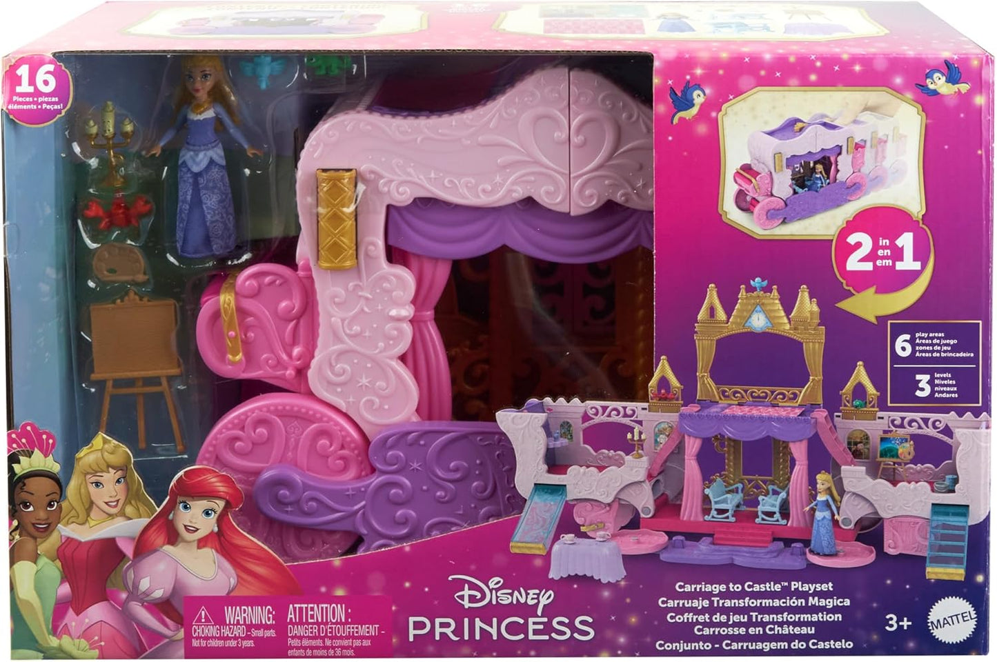 Verwandlungs-Spielset Kutsche zu Schloss mit Aurora, Spielset Kutsche
