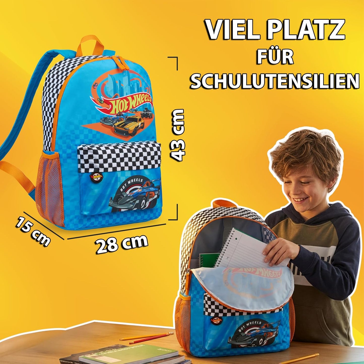 Kinderrucksack & Trinkflasche Set, Multi Hot Wheels