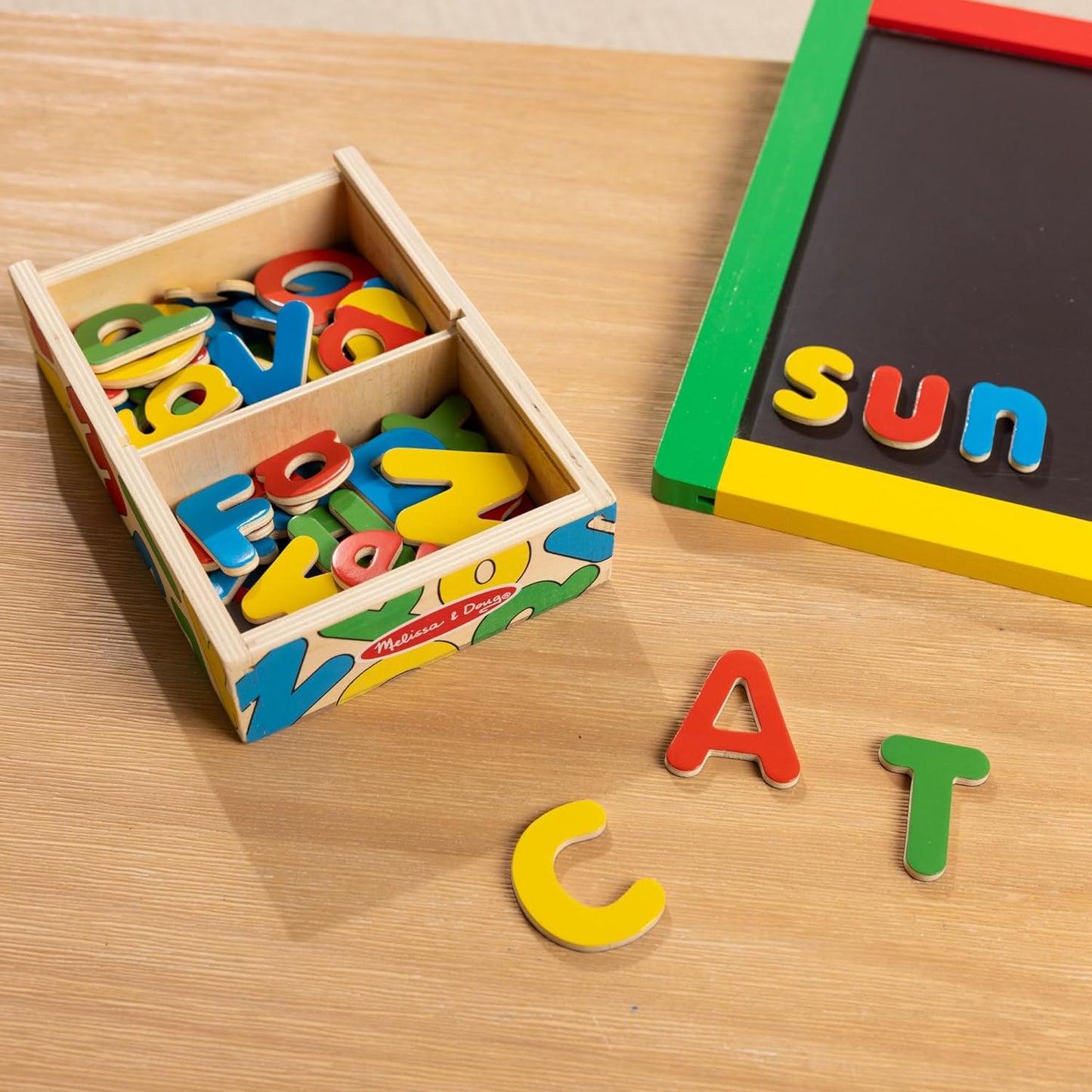 Holzbuchstaben-Magnetset für Kinder, Holzbuchstabenmagneten