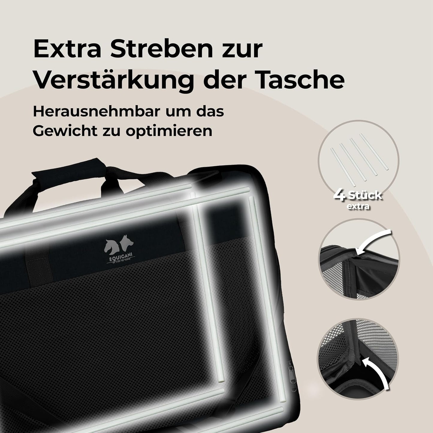 Faltbare Hundetasche, schwarz