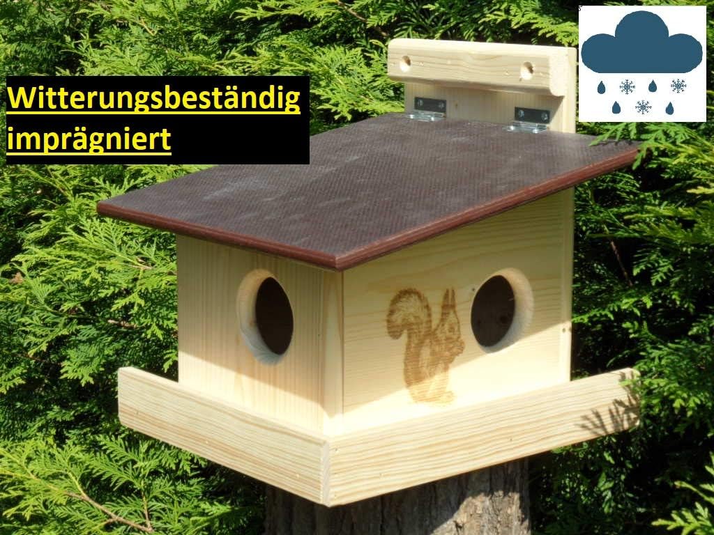 XXXL Eichhörnchenhaus aus Vollholz, von Hand Imprägniert