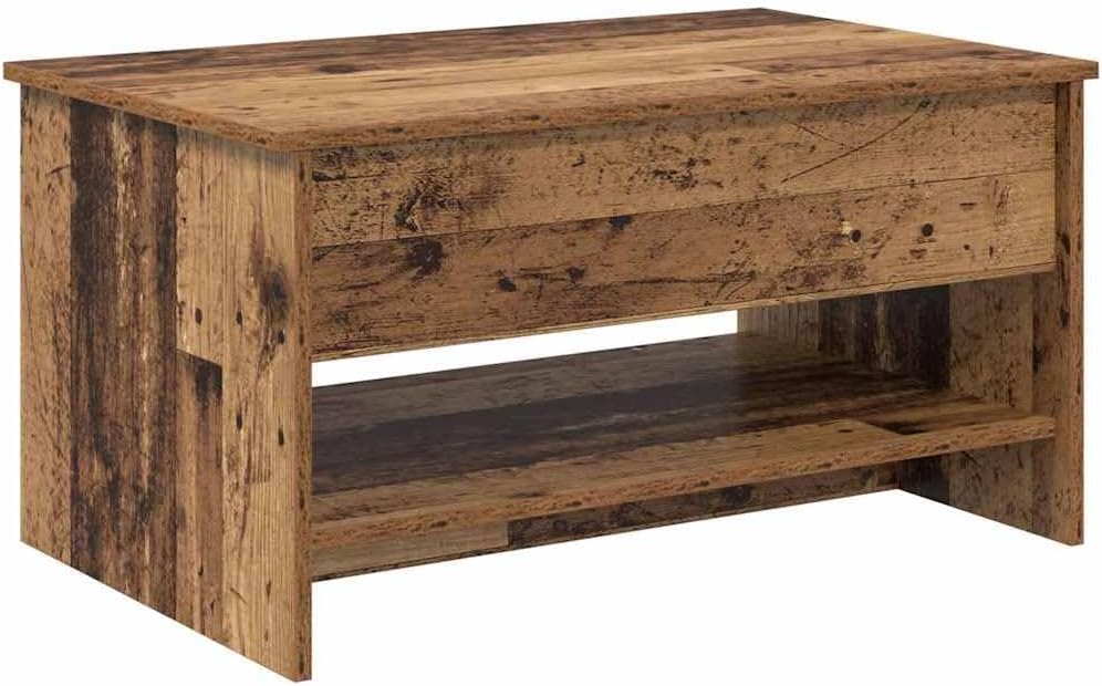 Moderner Couchtisch mit klappbarem Deckel, Altholz 80 x 50.5 x 41.5 cm