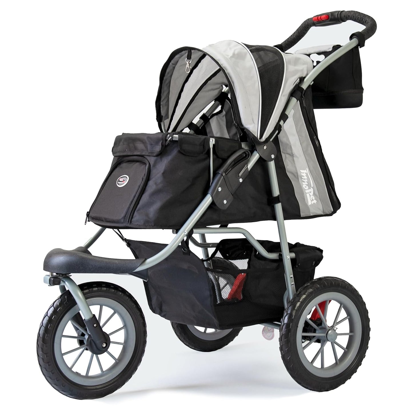 Hundebuggy Comfort Efa Eco mit EVA-Rädern, Schwarz Silber