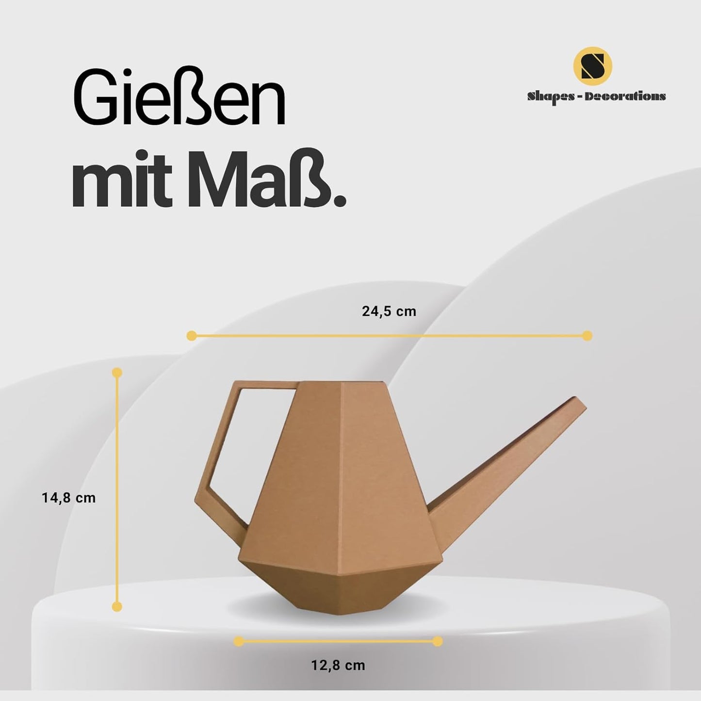 Giesskanne für Zimmer- und Gartenpflanzen, 1 Liter Erdnussbraun