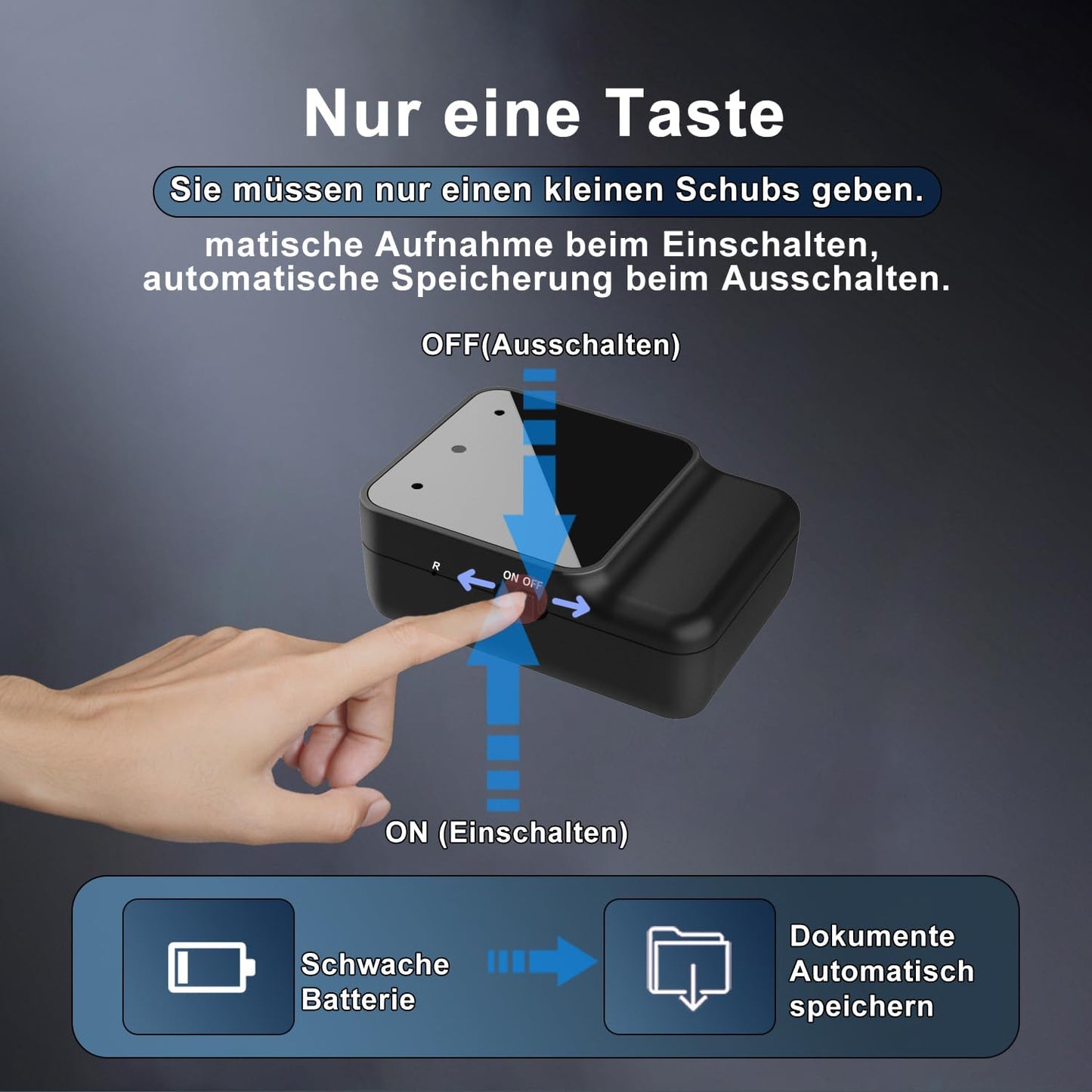 Tragbares Mini-Diktiergerät mit Geräuschreduzierung