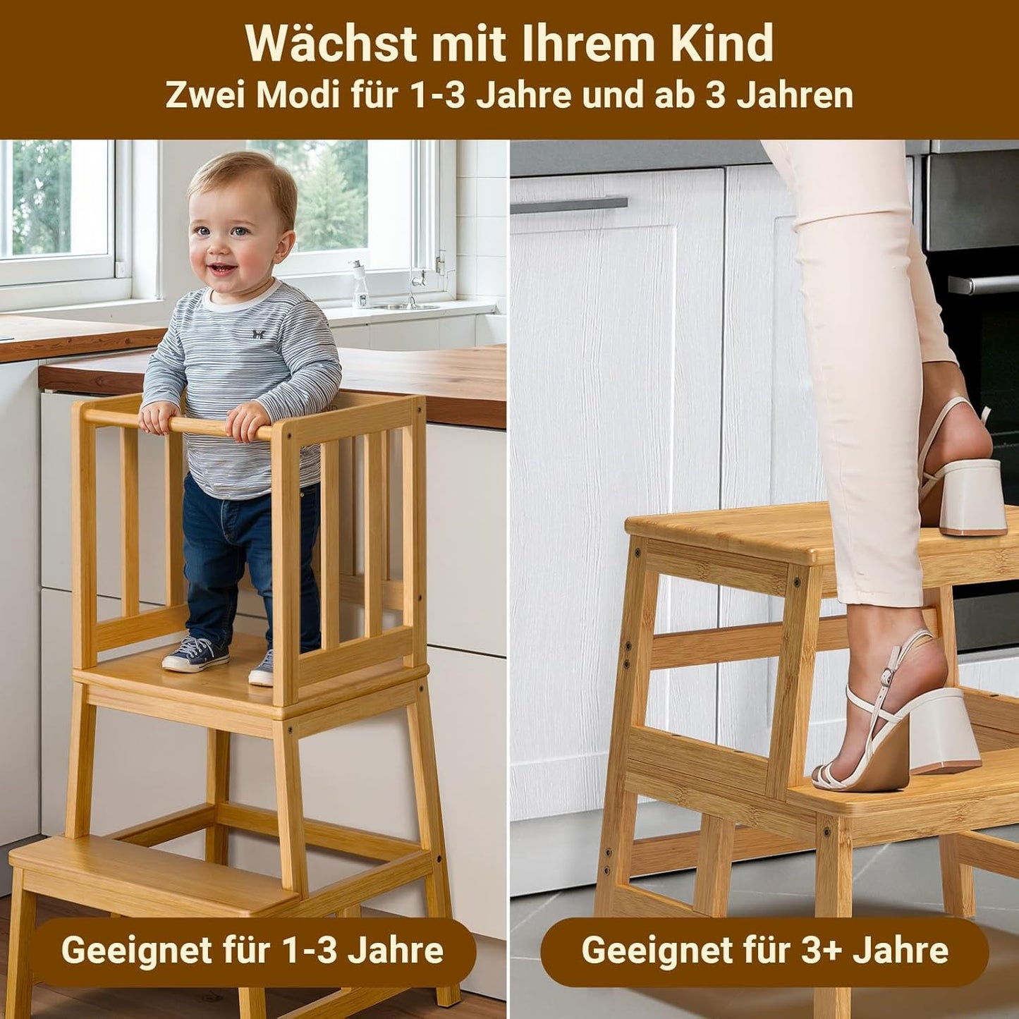 Lernturm mit Sicherheitsgeländer, Naturfarbe