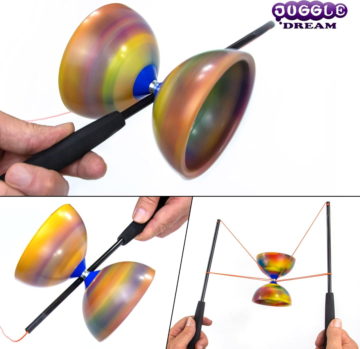 Diabolo-Jonglierset, Mehrfarbig