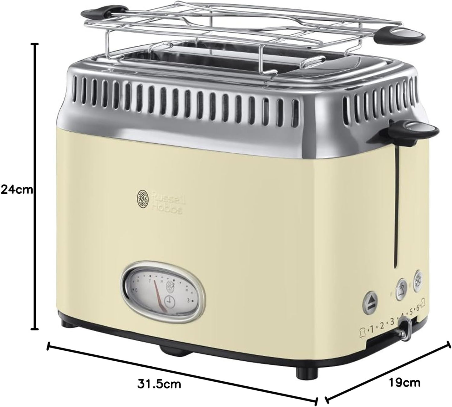 Retro-Toaster für 2 Scheiben, Creme