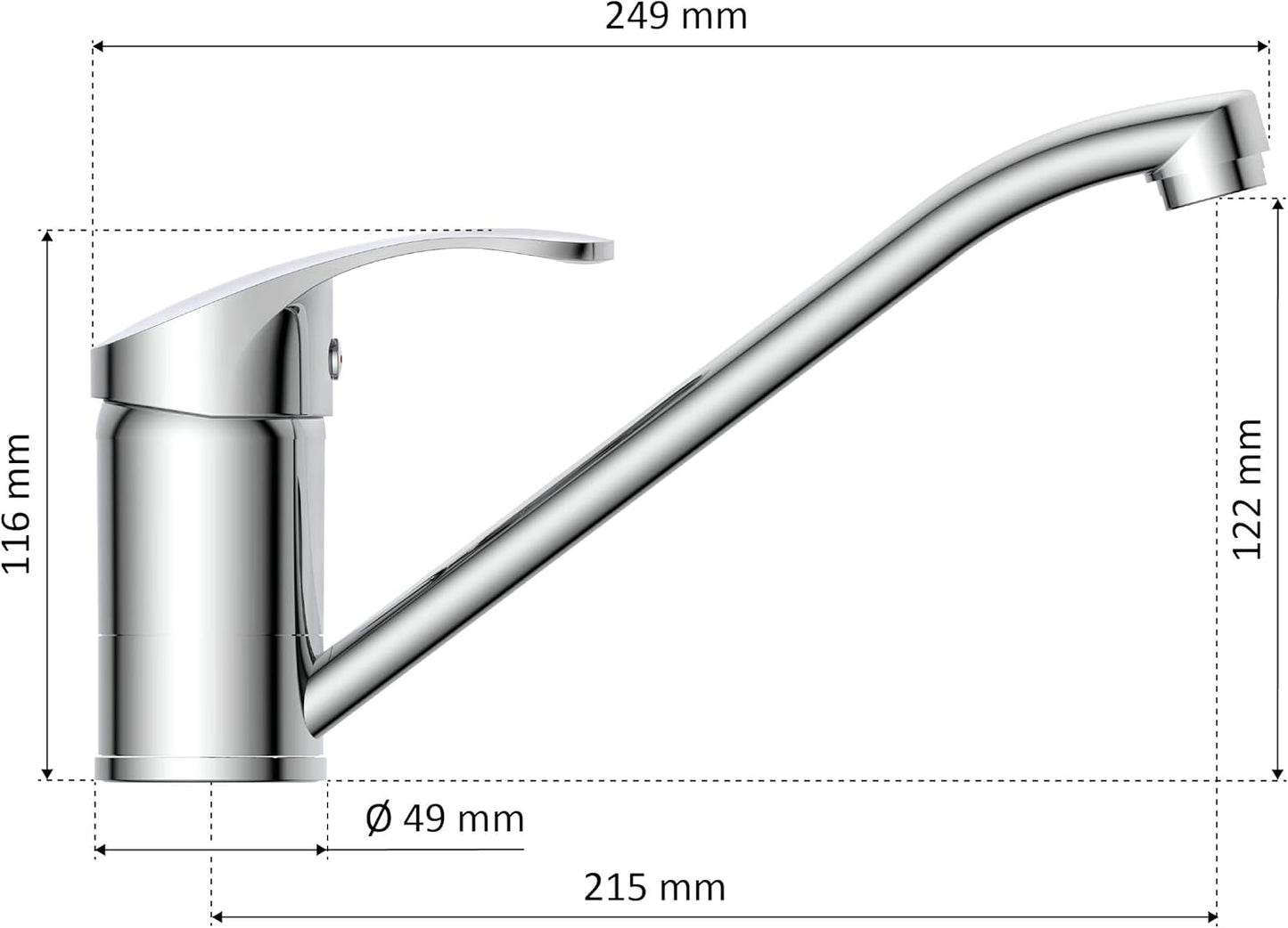 K1 - Spültischarmatur, K1 Niederdruck, Chrom