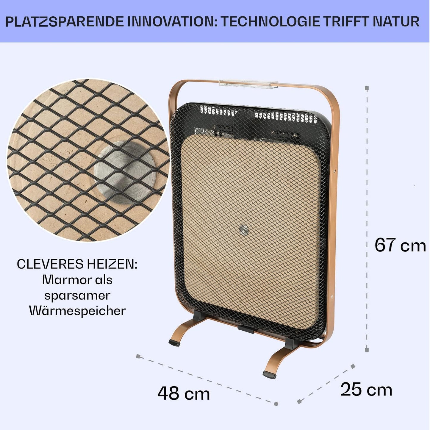 Infrarot-Heizung HeatPal Marble, Kupfer