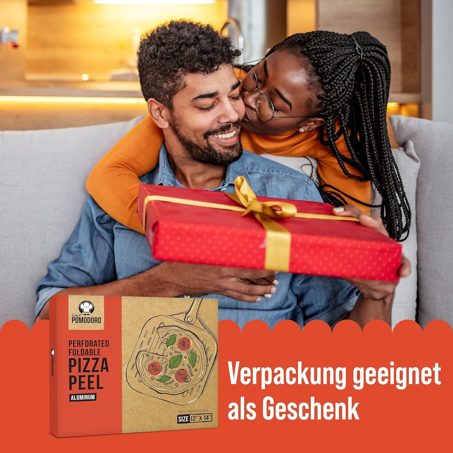 Pizzaschieber mit faltbarem Griff, 30,5 x 35,6 cm