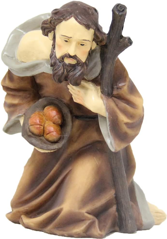 Krippenfigur Hirte kniend