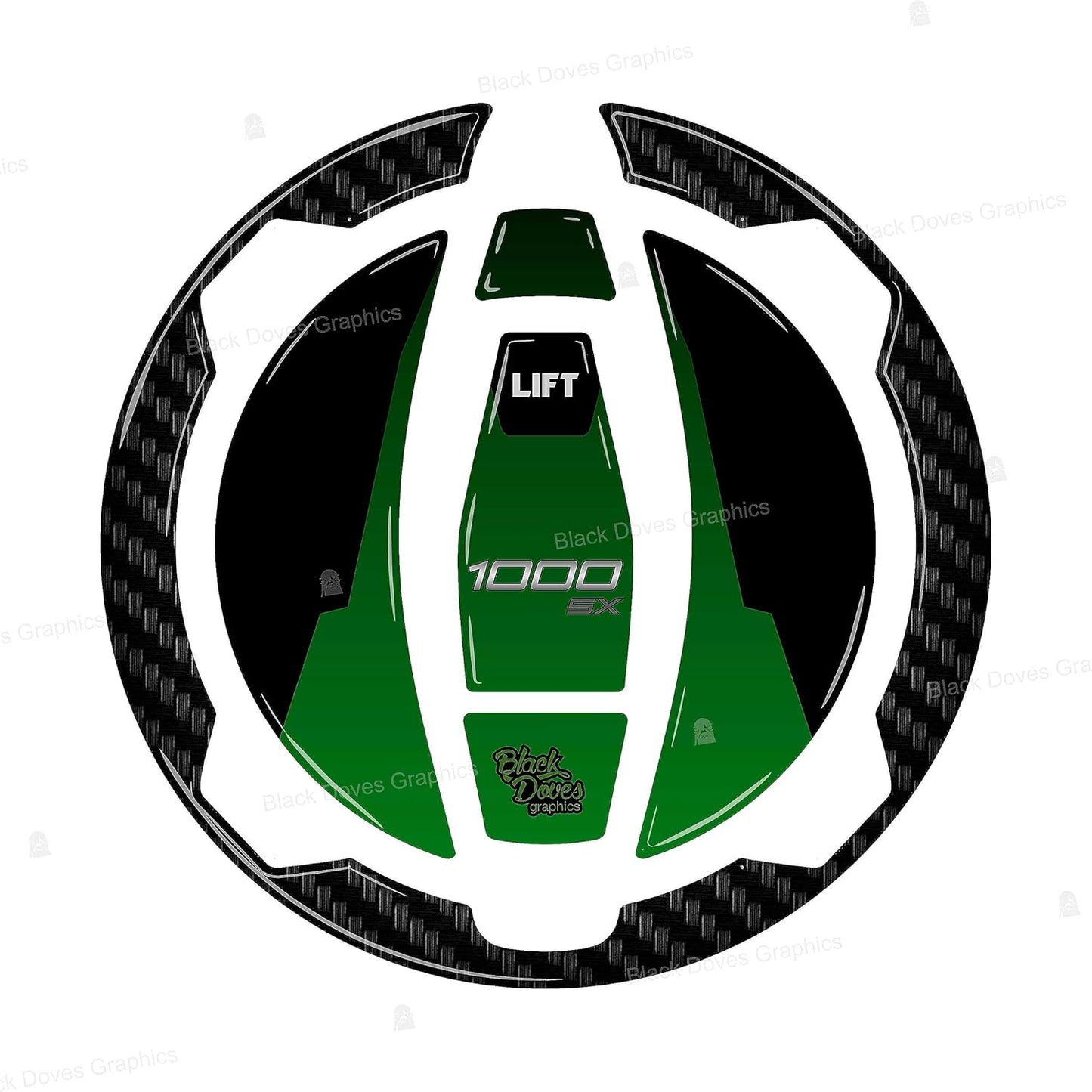 3D-Harzaufkleber zum Tankdeckelschutz für Kawasaki Ninja 1000 SX, Tankdeckelschutz
