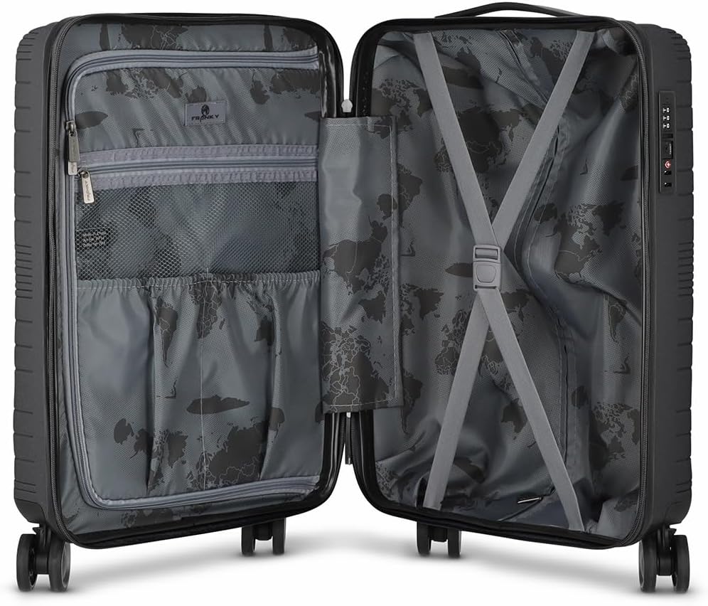 Dallas 3.0 Hartschalen-Trolley mit Rollen und TSA-Schloss, Schwarz Koffer S (55 cm)