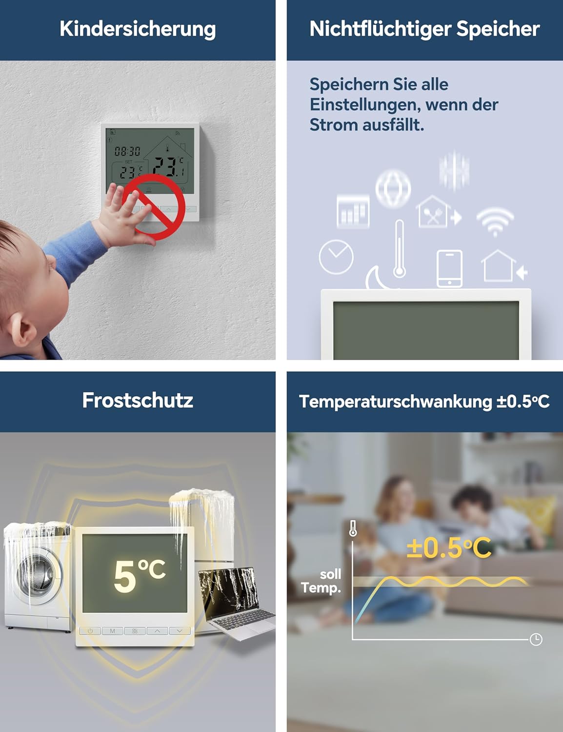 TOL47WIFI Heizungsthermostat, Gasheizkessel Thermostat 1Stk_WIFI