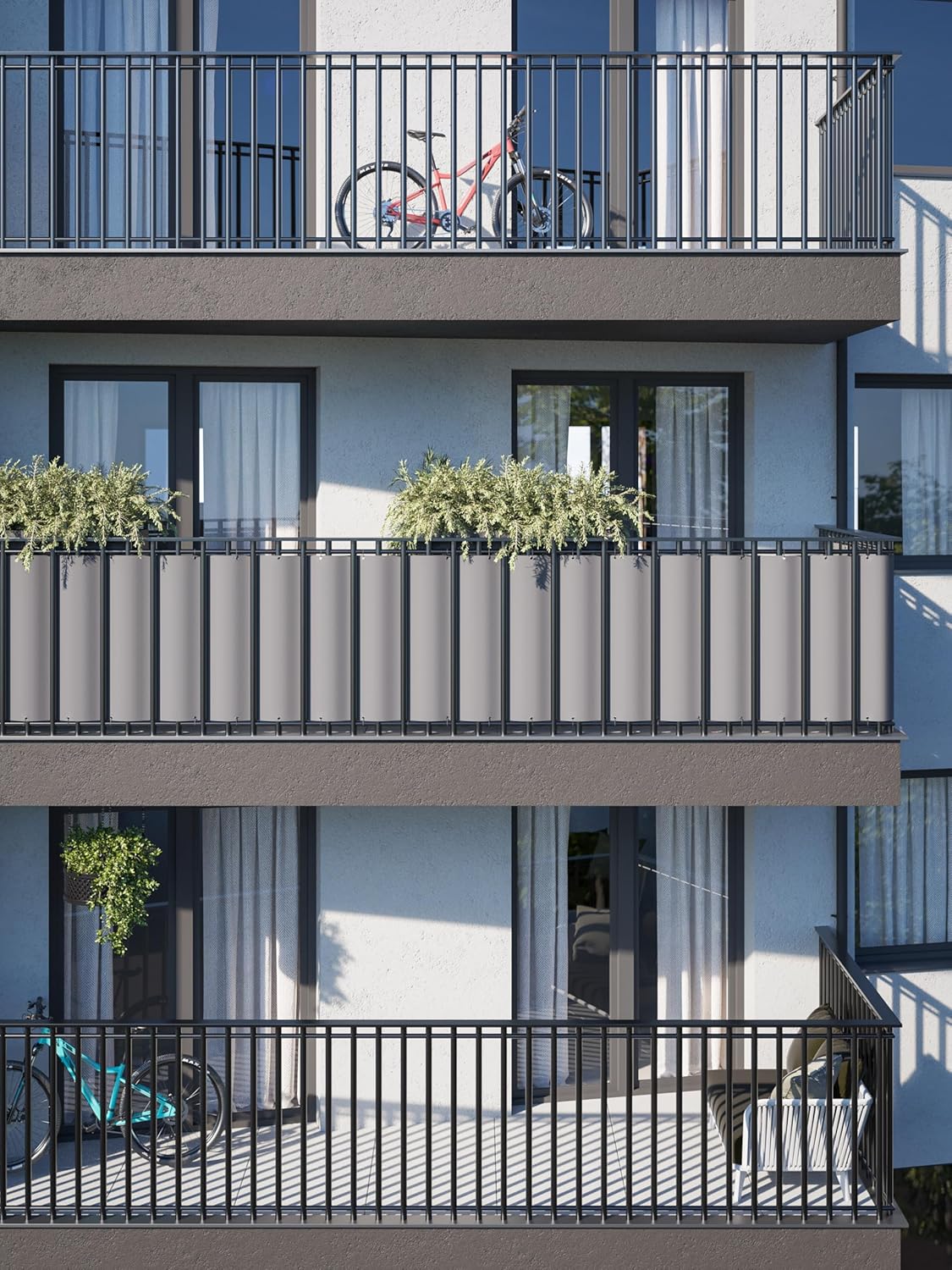 Balkon-Sichtschutz, 85 x 300 cm, 85 x 300 cm Grau