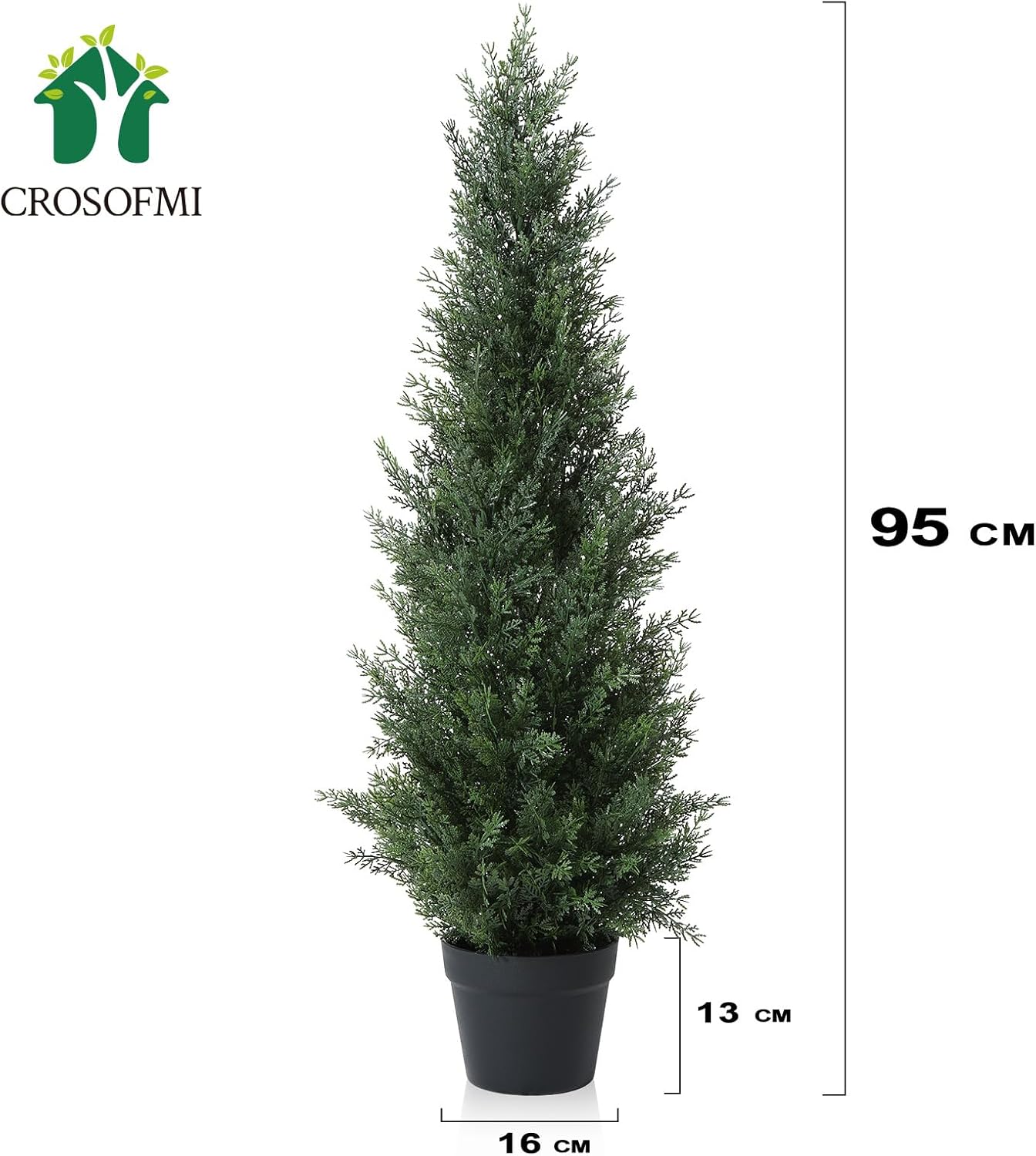 Künstliche Zedernbäume im Topf, 2er-Set, 2, 95 CM