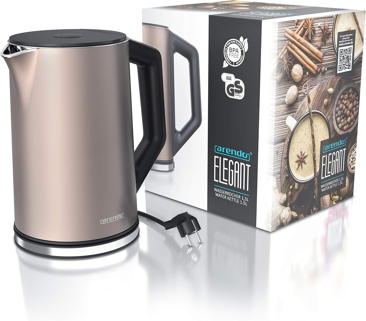 Wasserkocher Elegant mit Temperatureinstellung, 1.5 Liter E: Bronzo